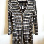 NWT Coin 1804 Long Striped Duster Cardigan Green Size M Photo 0