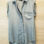 Sam Edelman {XS} Blue Chambray Blouse Button Down Photo 0