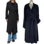 Babaton Aritzia Bascom Flowy Long Trench Coat Belt Tie Black Size XS Photo 1