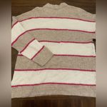 American Eagle  Sweater Women’s Small Striped Cream White Pink Photo 2