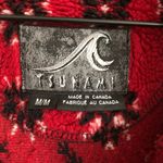 Tsunami Red/Black Snowflake 1/4 Zip Fleece Sweater. Size Medium Photo 5