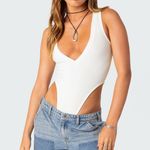 Edikted High Cut Ribbed V Neck Bodysuit Photo 0