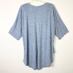LuLaRoe Light Heathered Blue Ribbed Short Sleeve Open Face Cardigan Sweater Photo 1