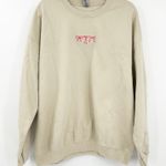 Gildan Womens Coquette Put A Bow On It Graphic Crewneck Sweatshirt Size XL Beige Photo 0