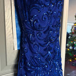 B Darlin Blue Sequin Hoco Dress Photo 0