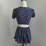 American Eagle  Floral 2 Piece Matching Set Crop Top Shorts‎ sz XS Bloomcore Boho Photo 4