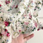 Topshop Womens 12 Floral Cream Embroidered Eyelet Cold Shoulder Top Boho Cottage Photo 5