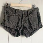 Abercrombie & Fitch Button Fly Distressed Jean Shorts Black Wash Cuffed 2/26 Photo 0