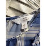 LC Lauren Conrad  Blue/Gray Plaid Short Flutter Sleeves Keyhole‎ Size XS Soft Photo 1