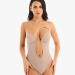 Gaceblis. Women's U Plunge Clear Straps Bridal Shapewear Body Shaper Backless Bodysuit Photo 1