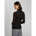 autumn cashmere  Second Skin Sheer Mock Sweater in Black Medium New Knit Top Photo 12