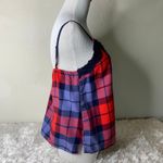Aerie  Red Blue Black Flannel Plaid Camisole Lace Sz Medium Photo 3