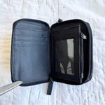 No Boundaries  Y2K Black Angel Blue Bead Zip Around Coin Bill Womens Wallet Photo 3