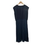Loft Pleated Henley Dress in Forever Navy Women's Size 12 Blue Photo 5