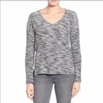 Paige Martine Sweater Marled Cotton V-Neck Pullover Gray M Photo 7