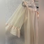 Vintage Woman Size Small/medium Salmon Sheer lace bubble sleeves nightgown‎ Pink Photo 1