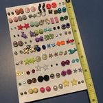 Lot Of 60 Women’s/ Girl’s Costume Stud Earrings Pierced Earring Studs Variety Photo 6