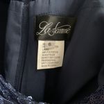 La Femme Size 6 Blue Sequin Elegant Floral Lace & Satin Evening Gown Dress Photo 6