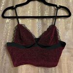 Cider  Black Maroon Sparkly Glitter Lace Cropped Tank Top Small NWOT Photo 0