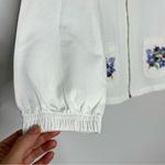 Blair Vintage Chore Coat White Sz L Embroidered Lady Bugs Floral Grandma Cottage Photo 4