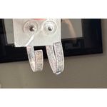 Silver Tone turquoise blue like hoop earrings western rodeo NFR ranch Jaripeo Photo 4