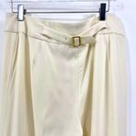ESCADA Cream Gold Wool Belted Dress Pants Size 10 Photo 4