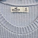 Hollister  XS Light Blue Knit Crochet Pullover Crew Neck Sweater Photo 5