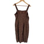 Level 99 Spiced Leopard Button Front Overall Above Knee Dress size Large Pockets Brown Photo 7
