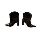 Bota Salto Alto Women's Black Leather Pointed Toe Ankle Boots 3" Heel Size 8.5 Photo 10