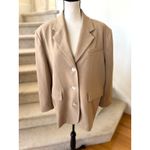Maeve  Anthropologie Tan Boxy Oversize 90s 80s Style Three Button Blazer Photo 1