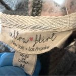 Ultra Flirt  Plaid Button Down Fleece Hooded Shirt - Gray and Pink Size M Photo 3