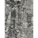 EST 1946 Women Snake Print Button Shirt Dress Roll Tab Sleeve Pocket Gray XL Black Photo 5