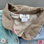 80s 90s pastel tie dye watercolor color block quilted jacket floral embroidery Size XL Photo 5