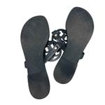 Tory Burch  Perfect Black Matte Leather Miller Logo Sandals Size 8.5 Photo 5