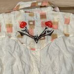 Mixit  Cream Embroidered Button Up Top Women’s XL Photo 2
