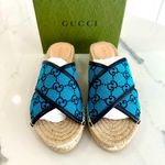 Gucci Multicolor GG Supreme Espadrille Sandals Photo 1
