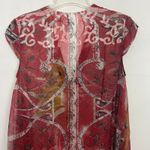 Citron Of Santa Monica Vintage Silk Blend Floral Beach Cover Up Size Medium Red Photo 6