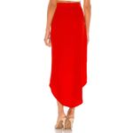 superdown  Arielle Slit Maxi Skirt Womens XXS Red Surplice Sultry Modern Femme Photo 4