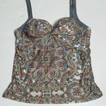 Antonio Melani Multicolor Medallion Print Swim Top Medium Photo 0