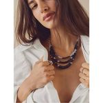 Free People Oceanfront Layered Necklace in Black NWT Bohemian Beach Beaded Photo 0