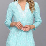 Lilly Pulitzer Sarasota Beaded Tunic Shorely Blue Ice Cake Small 100% Cotton Photo 0