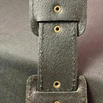 Fossil  WOMENS SIZE LARGE BLACK  LEATHER BELT WITH WIDE ELASTIC  PART OF BELT Photo 7