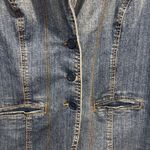St John's Bay Denim Blazer Jacket Womens 1X‎ Jean Button Up Stretch Pockets Blue Photo 3