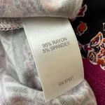 5 for $25| J. Jill Seamed Knit Floral Border Ultra Soft Flowy Maxi Pocket Dress Black Photo 6