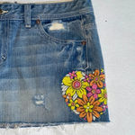 PINK - Victoria's Secret Denim jeans skirt distressed with patchwork​ Photo 1