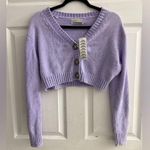 Urban Outfitters  Sweater Size XS Maura Chenille Cropped Cardigan purple NWT Photo 1