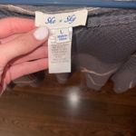 She & Sky Gray long sleeve top with cream seams Photo 4