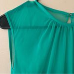 Lela Rose Chiffon Sleeveless Green Mini Dress with Belt Size 8 Photo 2