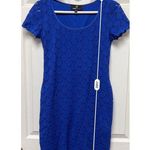 Ronni Nicole CDQ Womens Size Small Blue Lace Overlay Sheath Dress Short Sleeve Photo 4