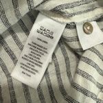 Tahari NWT 100% Linen Stripe Button Up Boxy Cropped Shirt XL Long Sleeve Photo 7